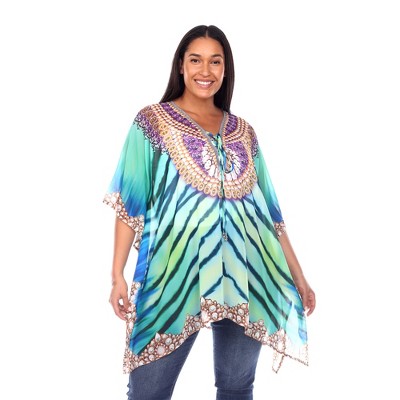 Plus Size Short Caftan With Tie-up ...